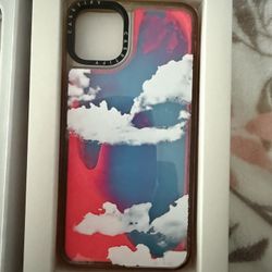 Customized iPhone 11 Pro Max Casetify Neon Pink And Blue Sand Liquid Cloud Case