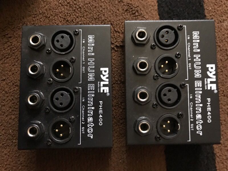 2 Pyle PHE400 Mini Hum Eliminator/ Noise 2 channel Box with TRS Phone and XLR