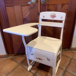 1950’s vintage industrial wood and metal kids school desk