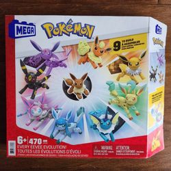 MEGA Blocks Pokemon Action Figure Building Toys Set - Every Eevee Evolution with 470 Pieces