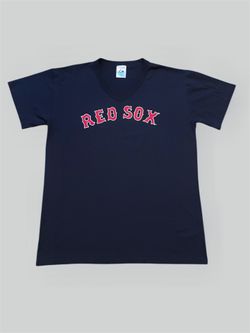 Boston Red Sox navy blue vintage majestic baseball v neck T shirt Size XL