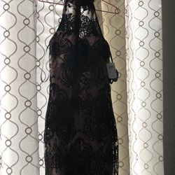 Black and nude Windsor sequin midi dress