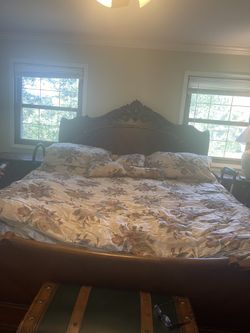 All Wood Antique Befroom Furniture In lies Bed Two Beside Tables And One Dresser