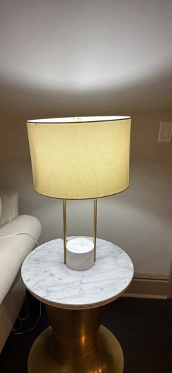 Marble and White Table Lamp