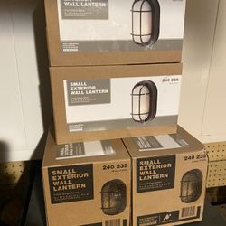 (4) Small exterior wall lanterns 240 235 black finish