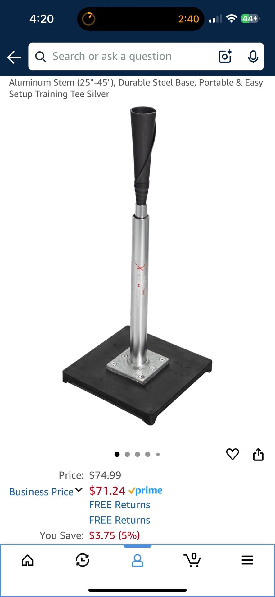 New Adjustable Batting Tee for Baseball & Softball