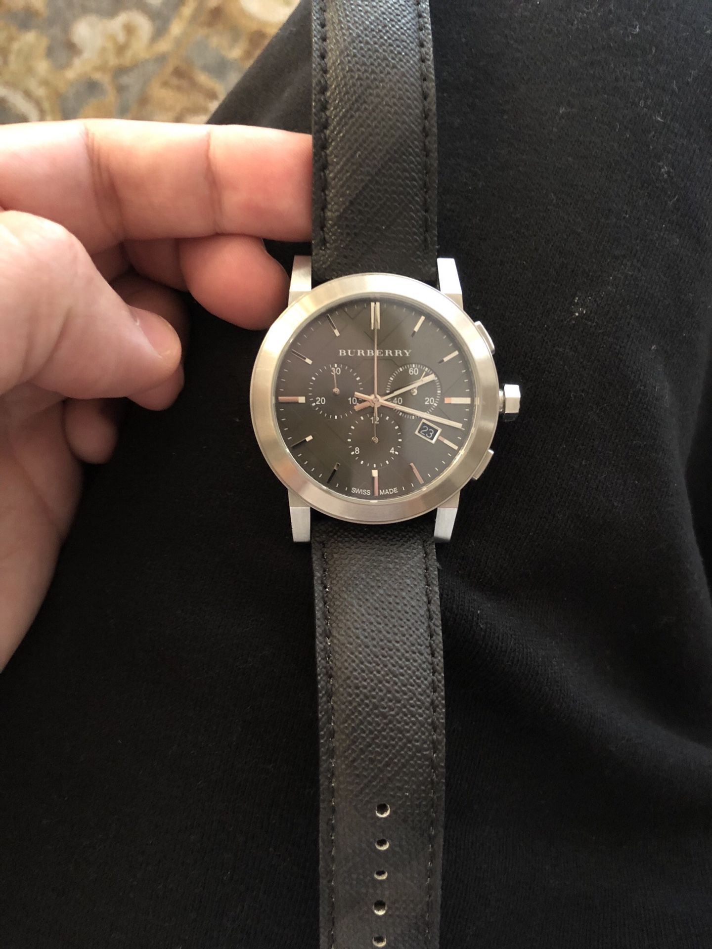 Burberry Grey Black Dial Black Fabric Strap Men's Watch BU9362 Leather for  Sale in Burbank, CA - OfferUp