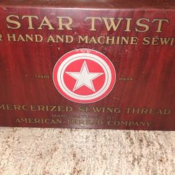 Antique Classic Star Twist Metal Sewing Cabinet