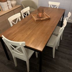 6 White IKEA Ingolf Dining Chair