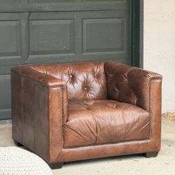 RH Restoration Hardware Savoy Chesterfield Leather Chair