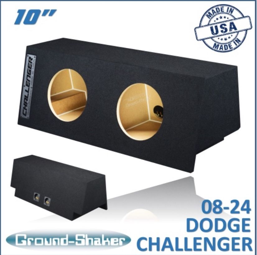 Black 10" Dual Sealed Sub Box, Fits 08-24 Dodge Challenger
