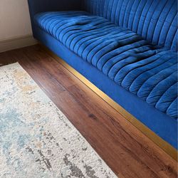 Tov blue velvet sofa