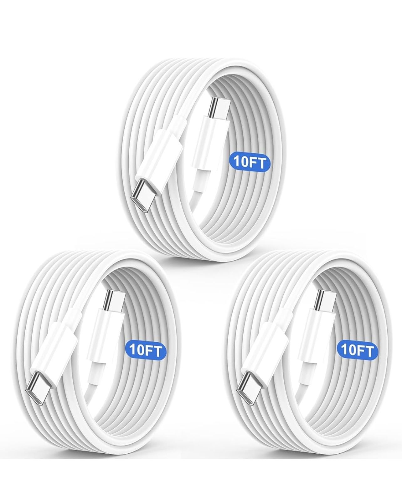 3 Packs 60w type c to c cable -10 ft-brand new
