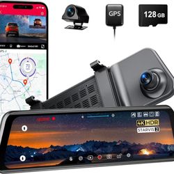 LD4K Max Mirror Dash Cam with 4K Front and 2.5K Rear Camera, STARVIS 2 Sensor