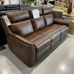 Lennox Brown Leather Reclining Sofa