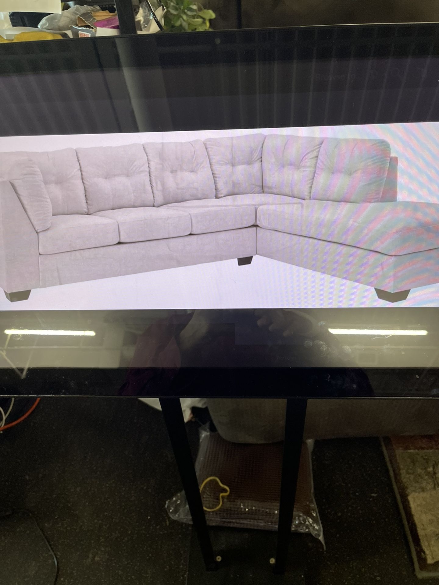 Two piece sectional with full sleeper on LSF side on sale
