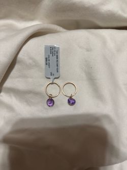 10k gold and genuine Amethyst earrings