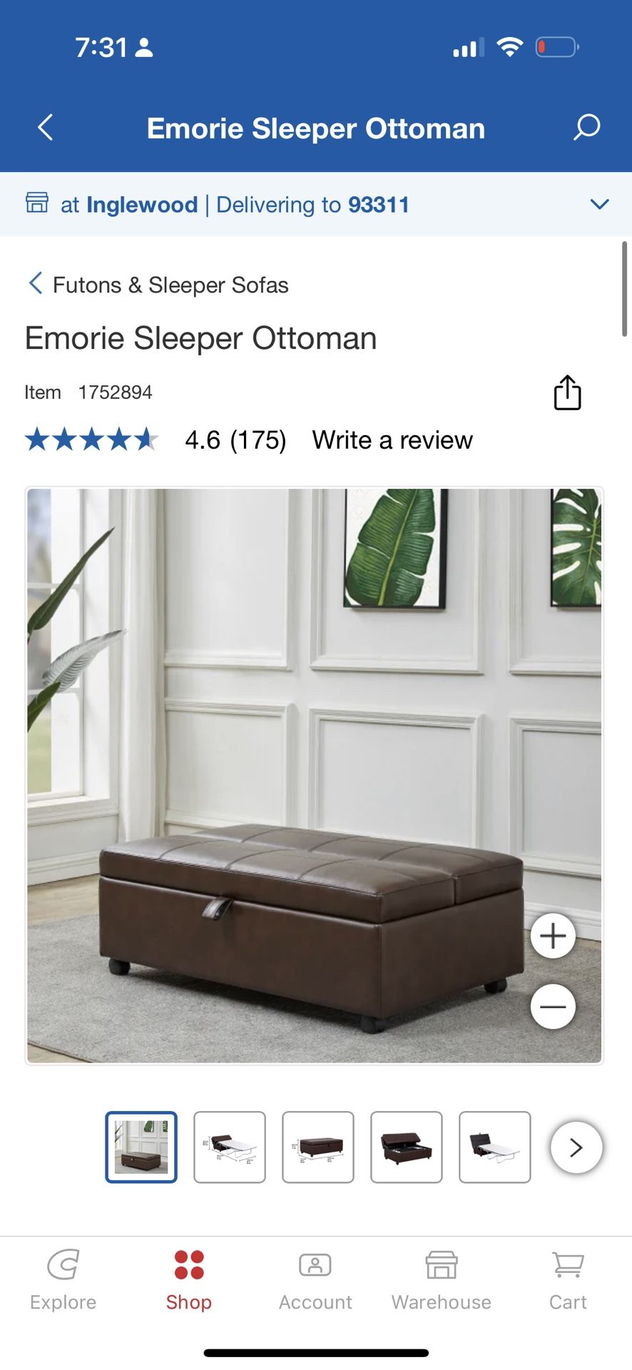 Emorie Sleeper Ottoman