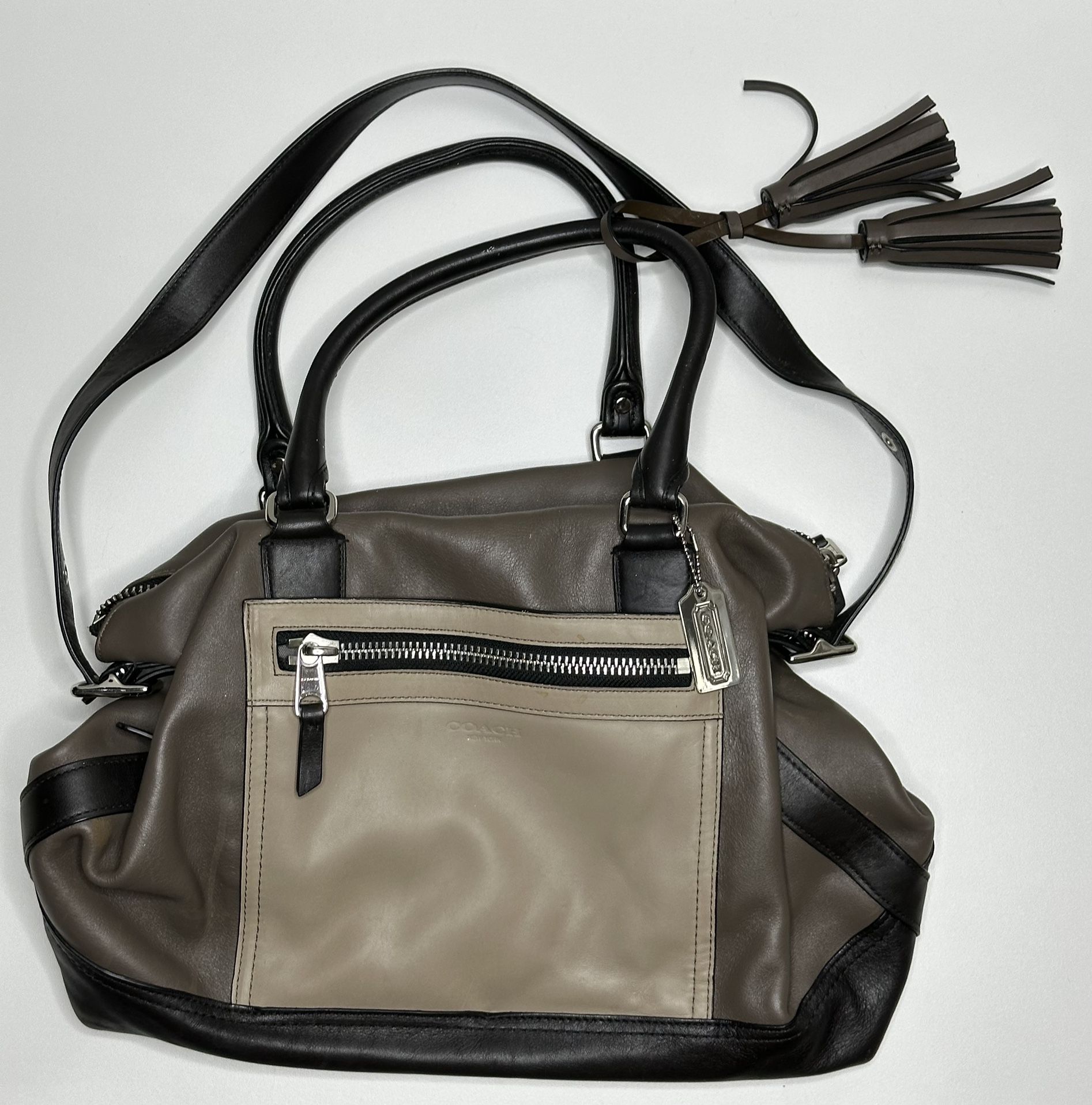 Coach Legacy Rory Satchel Brown And Tan Leather Crossbody