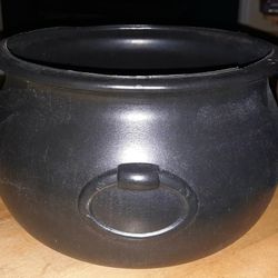  VTG General Form 9" Round Black Plastic 🐈‍⬛️🧙‍♀️🪄🧹Witch🐈‍⬛️🧙‍♀️🪄🧹Cauldron Blow Mold Halloween Trick Or Treat Candy Bowl