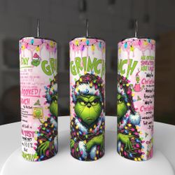 Grinch Christmas Holiday Tumbler