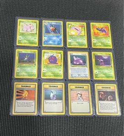 Vintage Pokemon Card Lot WOTC Fossil Base Set Ditto Holo + Common Uncommon - 12pc