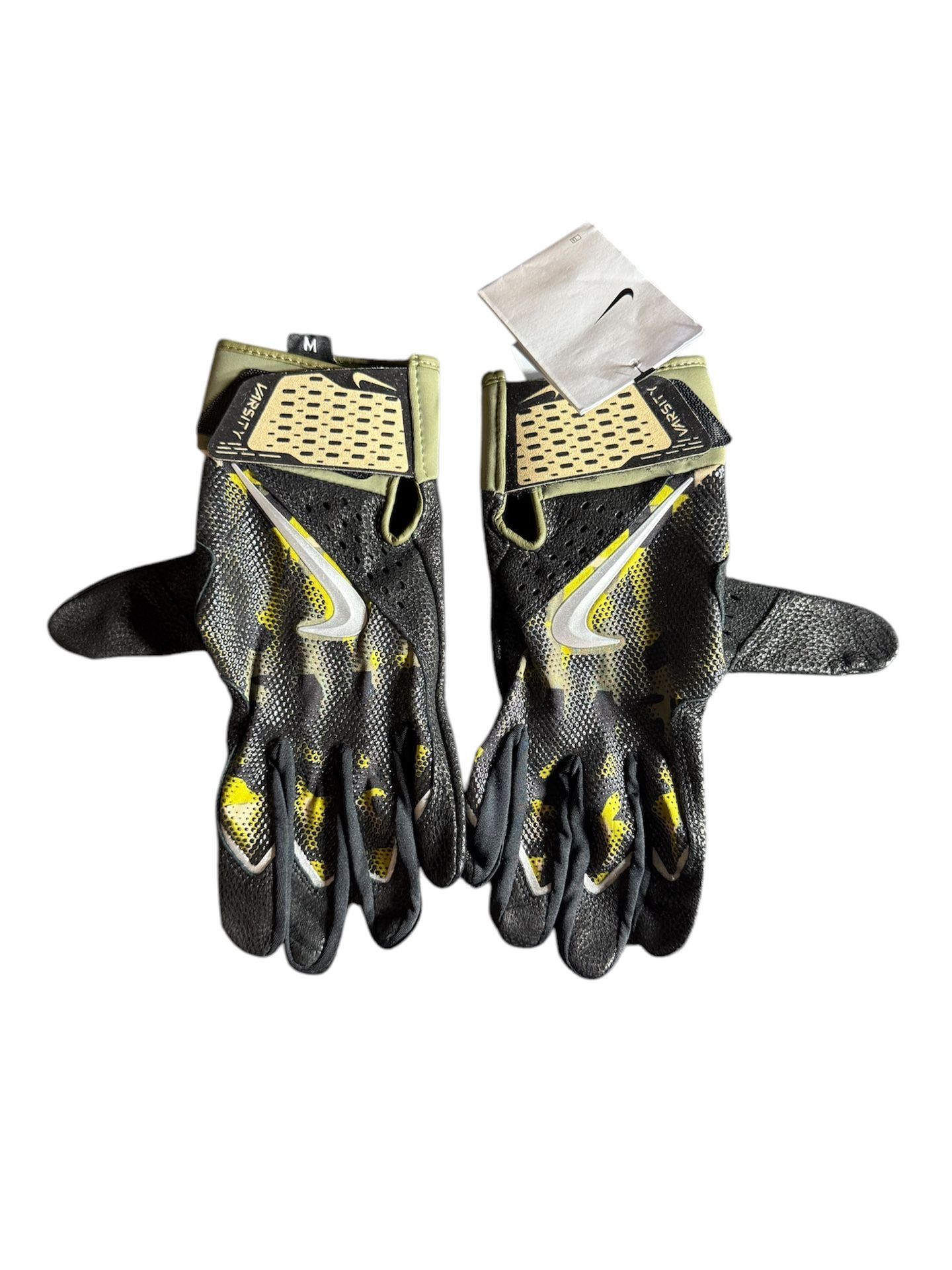 Nike Alpha Varsity Camo Batting Gloves Sz Adult Medium FB2311-338 Baseball Green