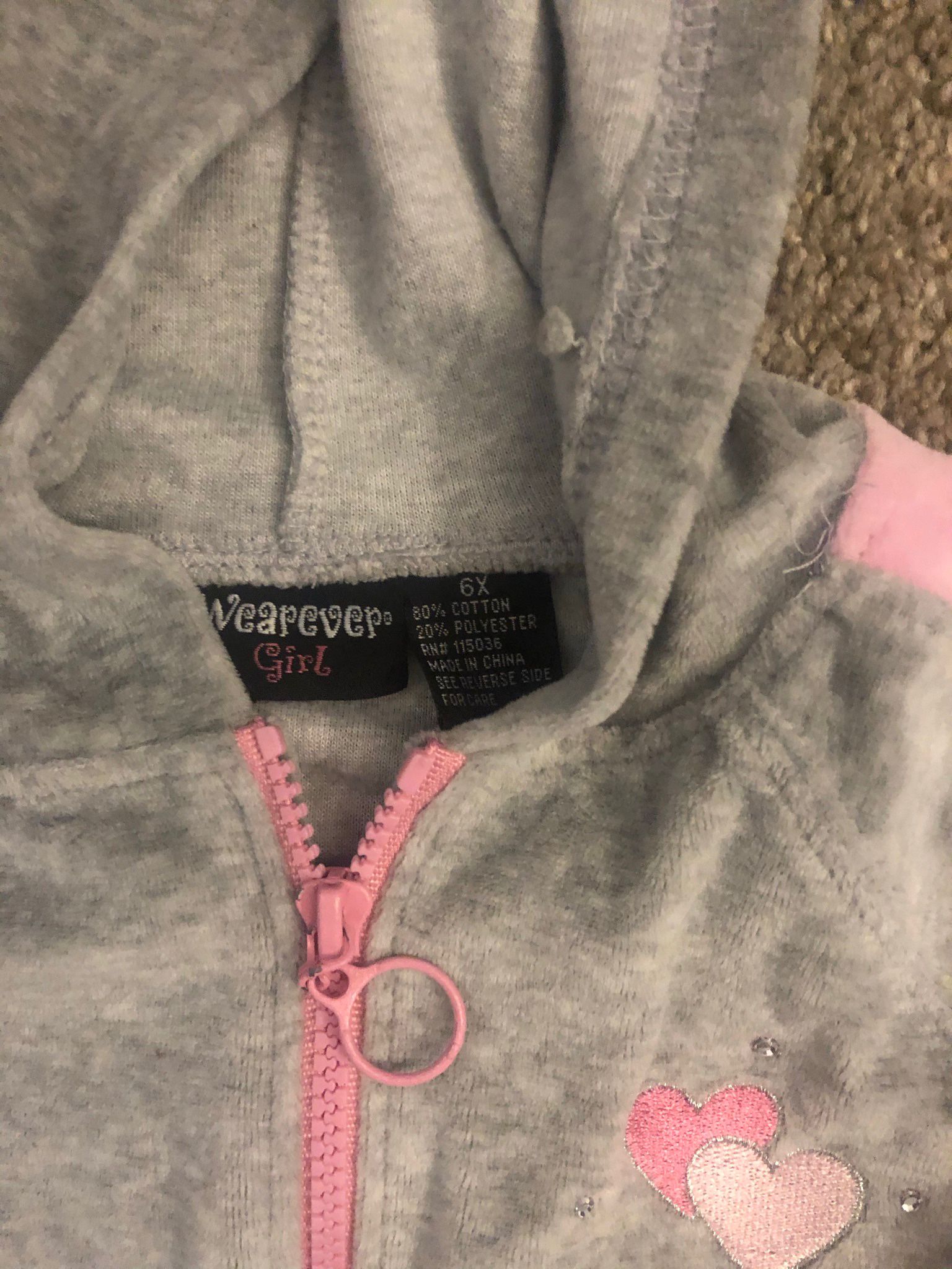 Girls 6x Velour Pants Suit