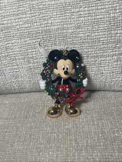 BaubleBar Christmas Mickey Mouse With Wreath Hand Bag/Key  Fob Charm NEW