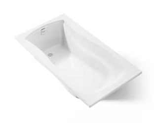 Mariposa 66” x 36” Rectangular Soaking Bathtub with Reversible Drain in White