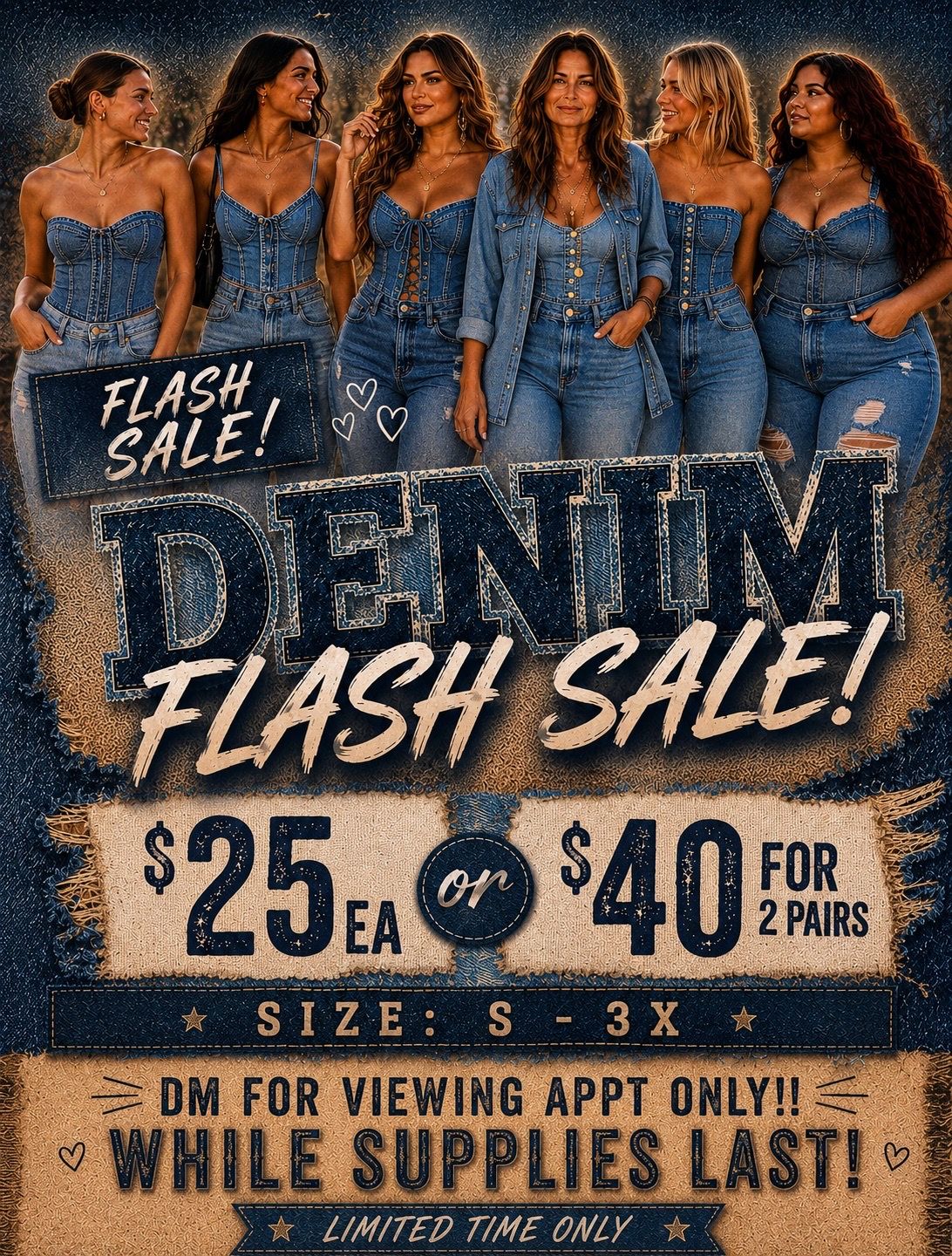 ๐คโจ DENIM FLASH SALE โจ๐ค Plus sizes too!!