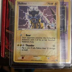 RAIKOU 3/17 Pokémon TCG POP Series 2 HOLO Rare Good Condition