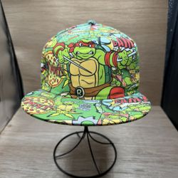 Nickelodeon TMNT Ninja Turtles Multicolor Snap Back OSFM All Over Print Hat 