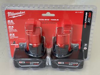 Milwaukee M12 Red Lithium XC 3.0 Battery 2 Pack