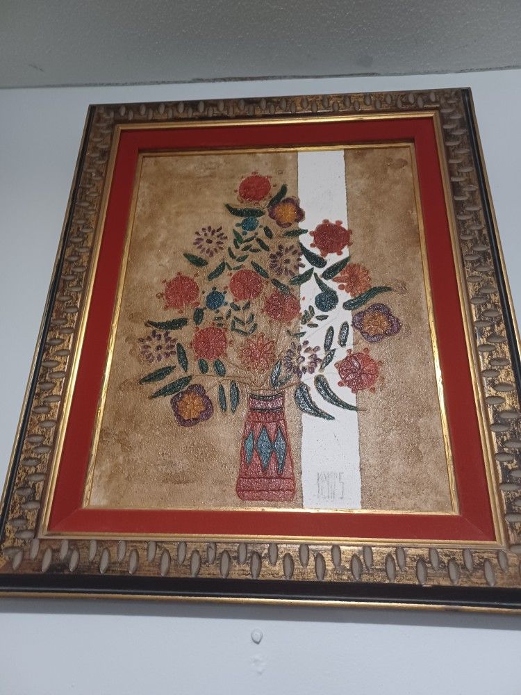 Beautiful Framed Oil Painting. Looks like it's sign KEM5. Best Offer