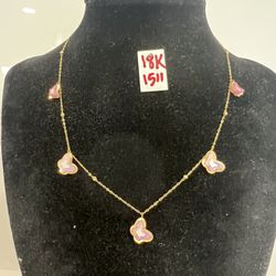 18K Solid Gold Chain For Wedding 15 Inches Long 