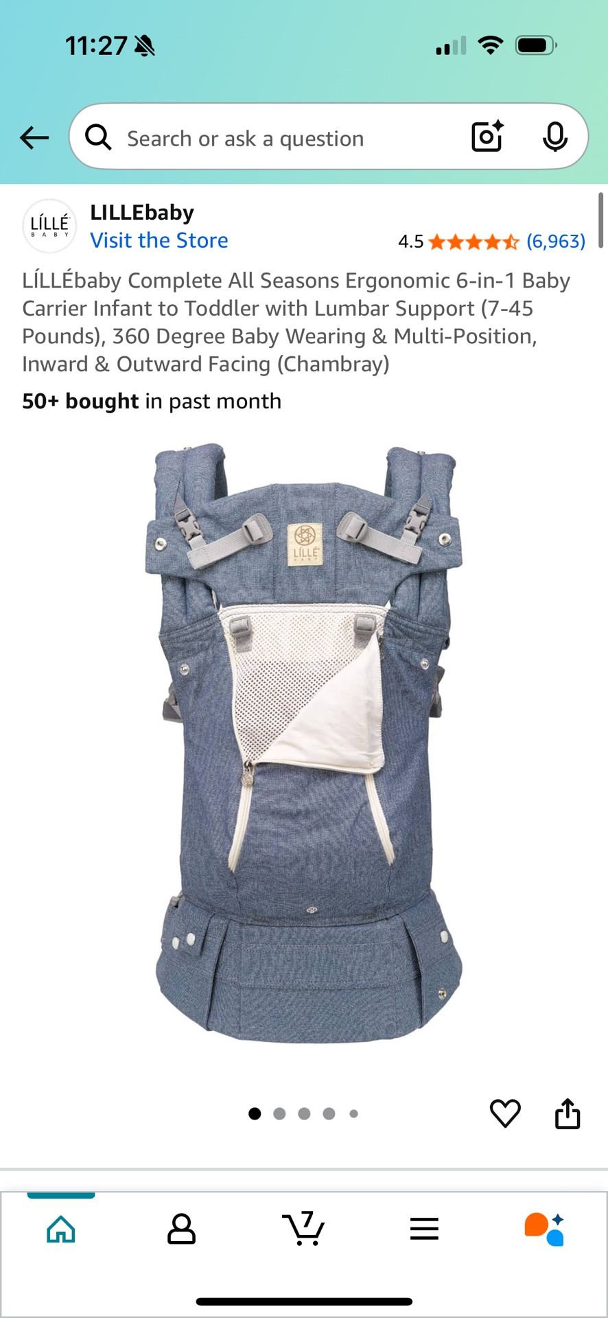Lillebaby denim carrier