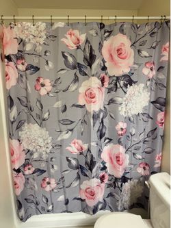Floral shower curtain