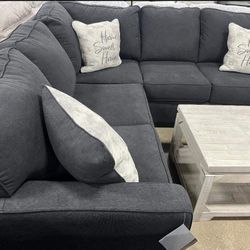 Charcoal Sectional Sofa Couch Candela