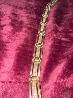 Gold-Tone Crystal Link Bracelet 14k