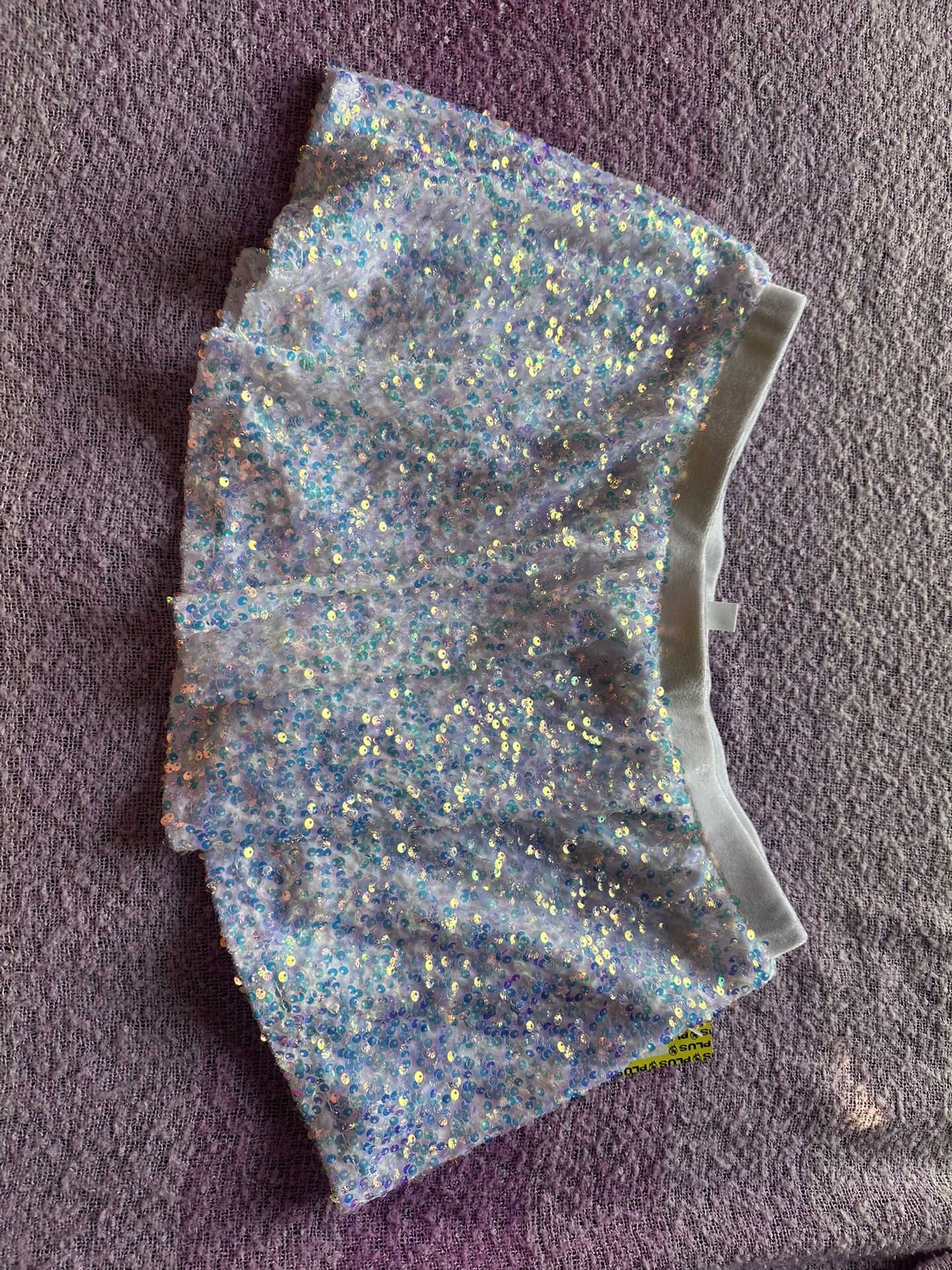 Rave Wonderland White Daydream Women's Sequin Mini Skirt