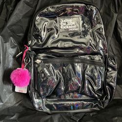 Justice Laptop Backpack with Pink Pom Pom