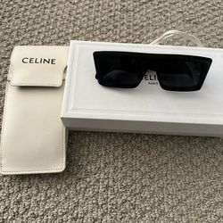 CELINE Monochrome Rectangle-Frame Acetate Sunglasses