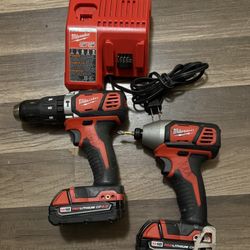 M18 18V Lithium-Ion Cordless hammer Drill Driver/Impact Driver Combo Kit W/ Two  Batteries-Charger