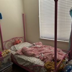 Twin Pink Poster Bed Frame