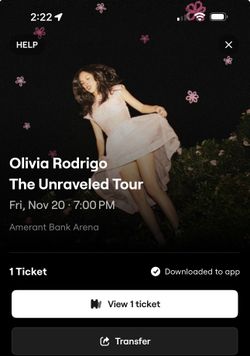 Olivia Rodrigo Ticket For Sale Friday Nov 20 Sunrise Florida