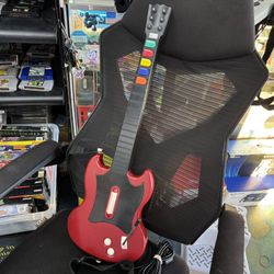 PS2 WIRED Guitar Hero Guitar RedOctane *Mint*
