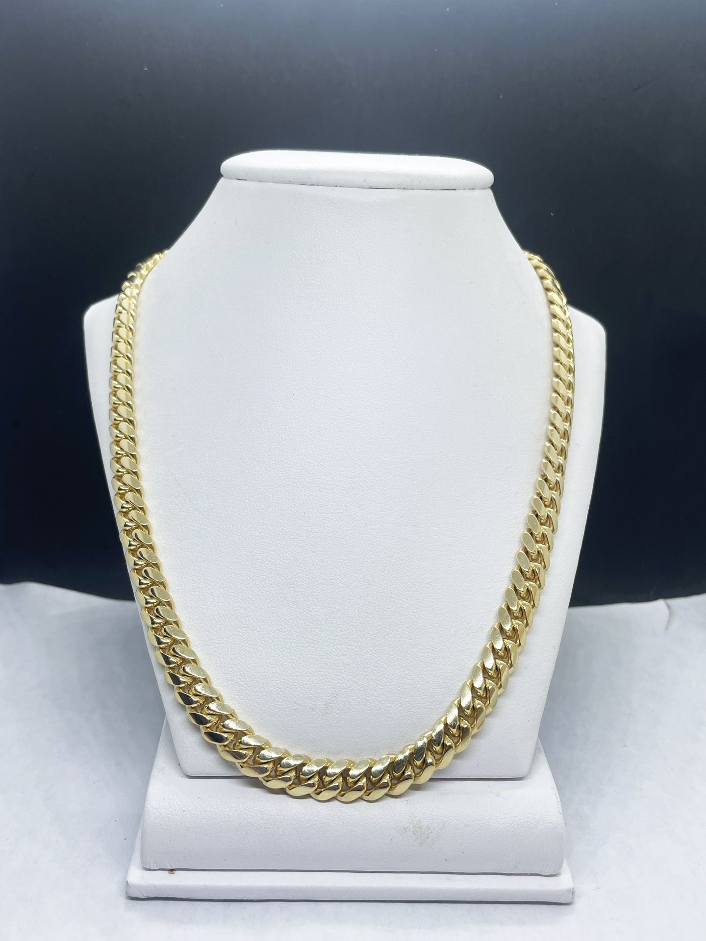 14k Solid Gold Miami Cubana Chain