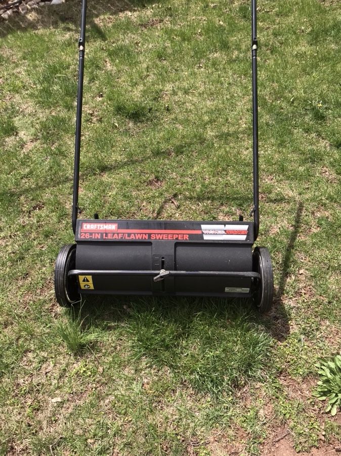 Push behind lawn sweeper