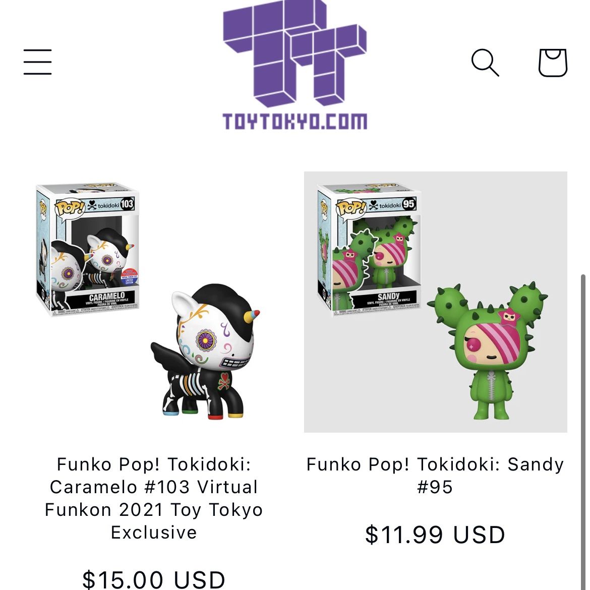 Funko Pop! Tokidoki Caramelo Toy Tokyo Virtual Funkon 2021